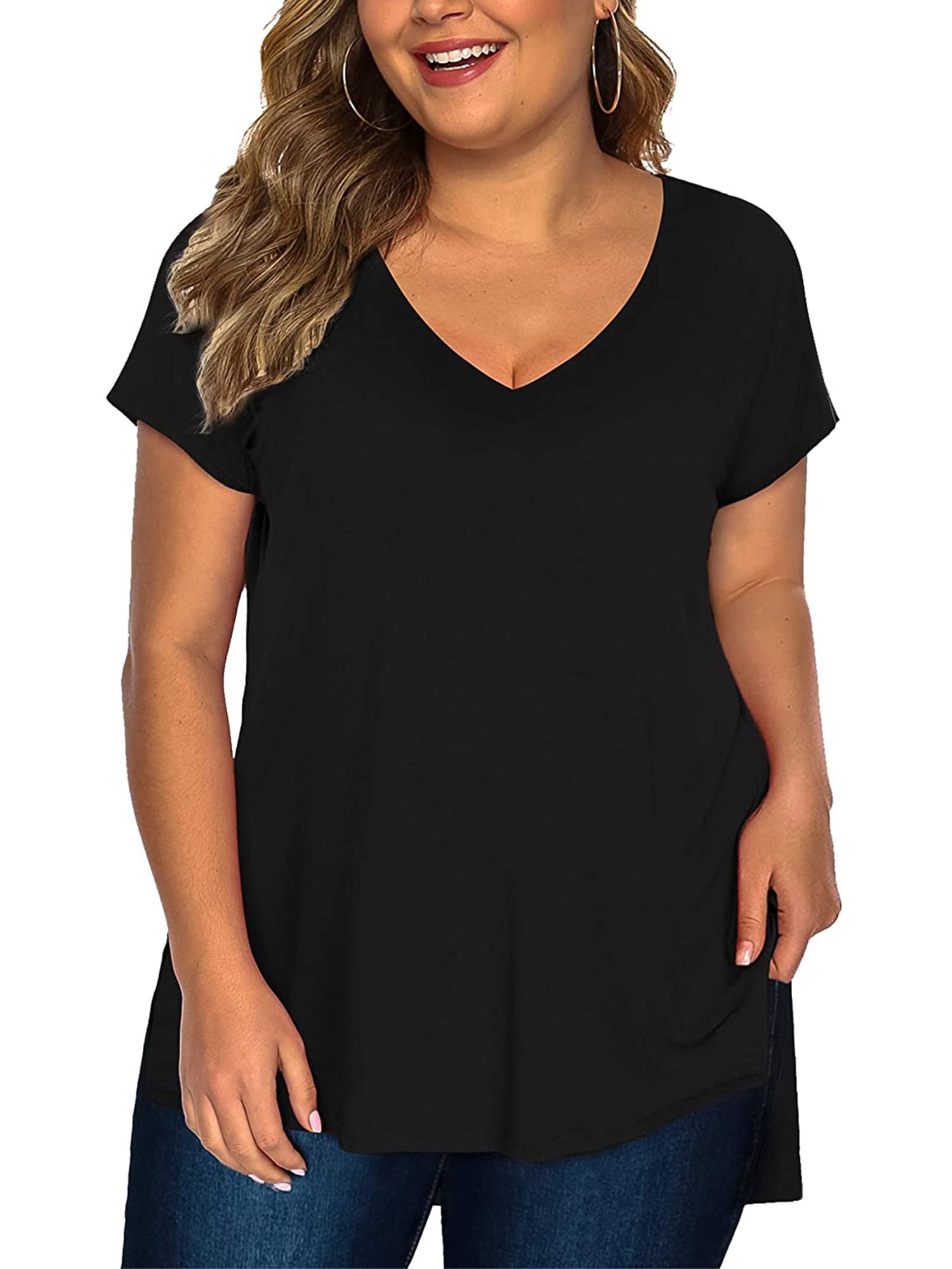 S-3X, Plus Sizes Regna X Womens 3 4 Sleeve Raglan Baseball Casual T-Shirts