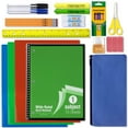 thumbnail image 2 of 30 Piece Stationary Kit with 1 Spiral Notebook, 5 Pens, 5 Pencils, 5 Crayons, 3 Folders, 3 Erasers, 2 Text Brighteners, 2 G. Sticks, 1 Scissor, 1 Ruler, 1 Sharpener & 1 Soft Pencil Case, 2 of 3