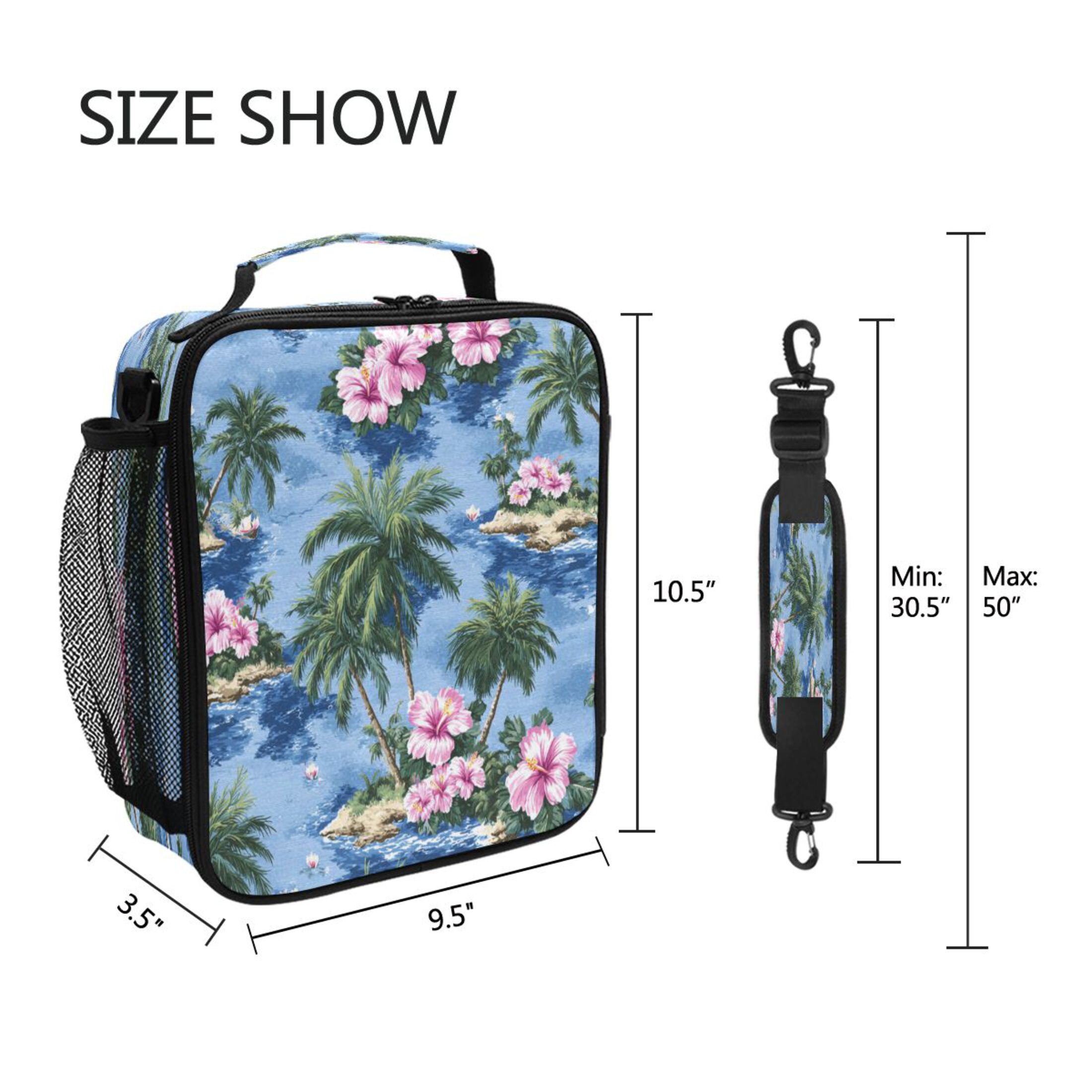 10.5X9.5in Square Insulated Lunch Bag Leak-proof Lunch Box for Outdoor Work Picnic Small Islands and Beautiful View