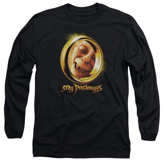 Lord of the Rings My Precious Long Sleeve Adult 18/1 T-Shirt Black