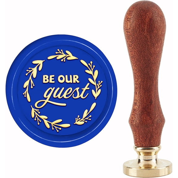 1Set Be Our Guest Wax Seal Stamp Wreath Sealing Wax Stamps Wedding 30mm Vintage Removable Brass Stamp Head