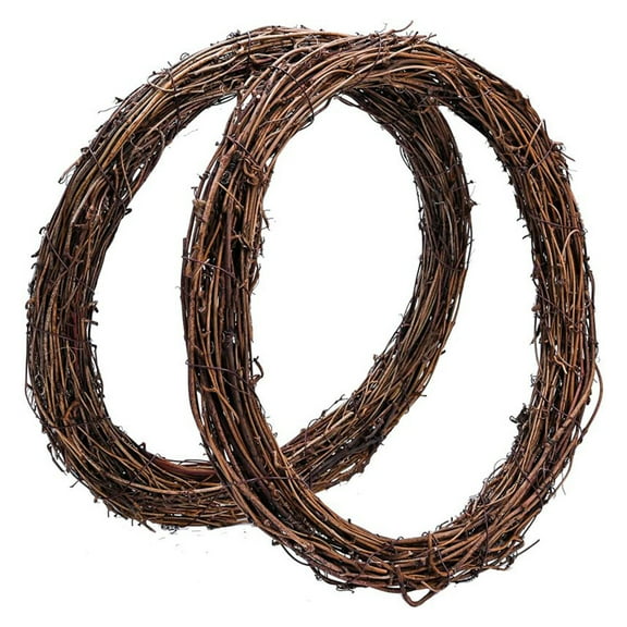 2 PCS 12 Inch Natural Grapevine Wreathes, Grapevine Wreaths for Crafts, Fall Decorations, for DIY Craft Front Door Wall Hanging or Wedding Decors