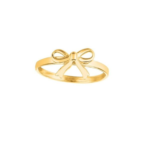 14k Yellow Gold Shiny Bow Top - 1.8 Grams - Size 7 Ring