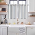 thumbnail image 2 of Vintage Stripes Kitchen Curtains Window Panels, Retro Minimalist Lines Pattern Light Blue Insulated Window Treatment Curtain, Grommet Curtains for Bedroom/Living Room/Bathroom, 2 Piece 42"Wx54"L, 2 of 8