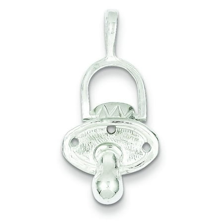 Pacifier Charm Jewelry - Sterling Silver Pacifier Charm Jewelry Baby Pendant