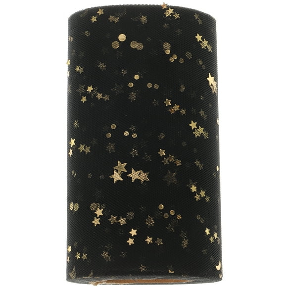 KAKOWELY Sequins Table Skirt Gauze Desk Skirt Fashion Table Ornament Wedding Party Supplies (Black, Sequins, 2280x15cm),897.64"X5.71"X0.04"
