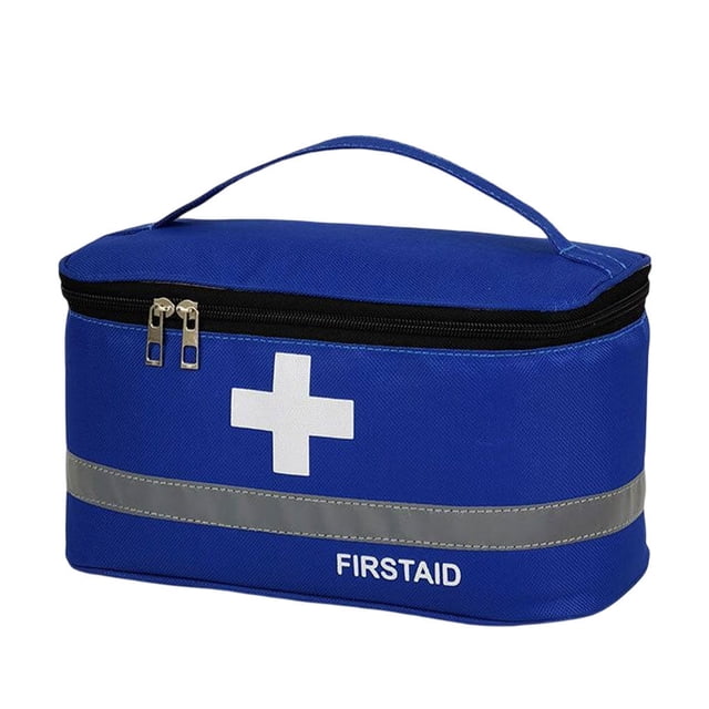 First Aid Kit Bag Lightweight Handle Medicine Compact Bags Space Saving Oxford Cloth Medical Box Kitchen Sport Emergency Blue Large