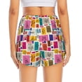 thumbnail image 3 of Picia Cute Doodles Pattern Women's 2 in 1 Athletic Running Shorts High Waisted Workout Casual Gym Sweat Shorts with Comfy Liner Zipper Pockets-XX-Large, 3 of 9