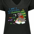 thumbnail image 4 of Inktastic I Want a Hippopotamus for Christmas Women's Plus Size V-Neck T-Shirt, 4 of 5