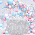 thumbnail image 4 of Mantel B-COOL redondo con lentejuelas, 335 cm, plateado, para decoración de fiestas, 4 of 7