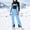 Blue, variant on Women'S Winter Snow Ski Overalls Insulated Windproof Romper Jumpsuit Fleece Lined Puffer Snowpants for Outdoor Hiking Camping