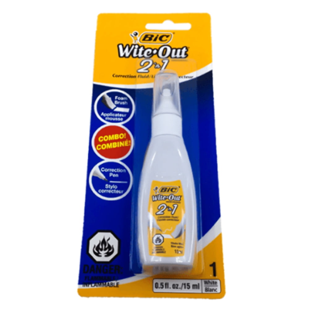 Bic White Out 2 In 1 Foam Brush/Correction Pen Walmart Canada