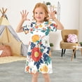 thumbnail image 3 of FORMRS Girls Short Sleeve Dress Summer Casual Round Neck A-line Beach Sundress, Sizes 2T-8T, Colorful Flowers Pattern, 3 of 8