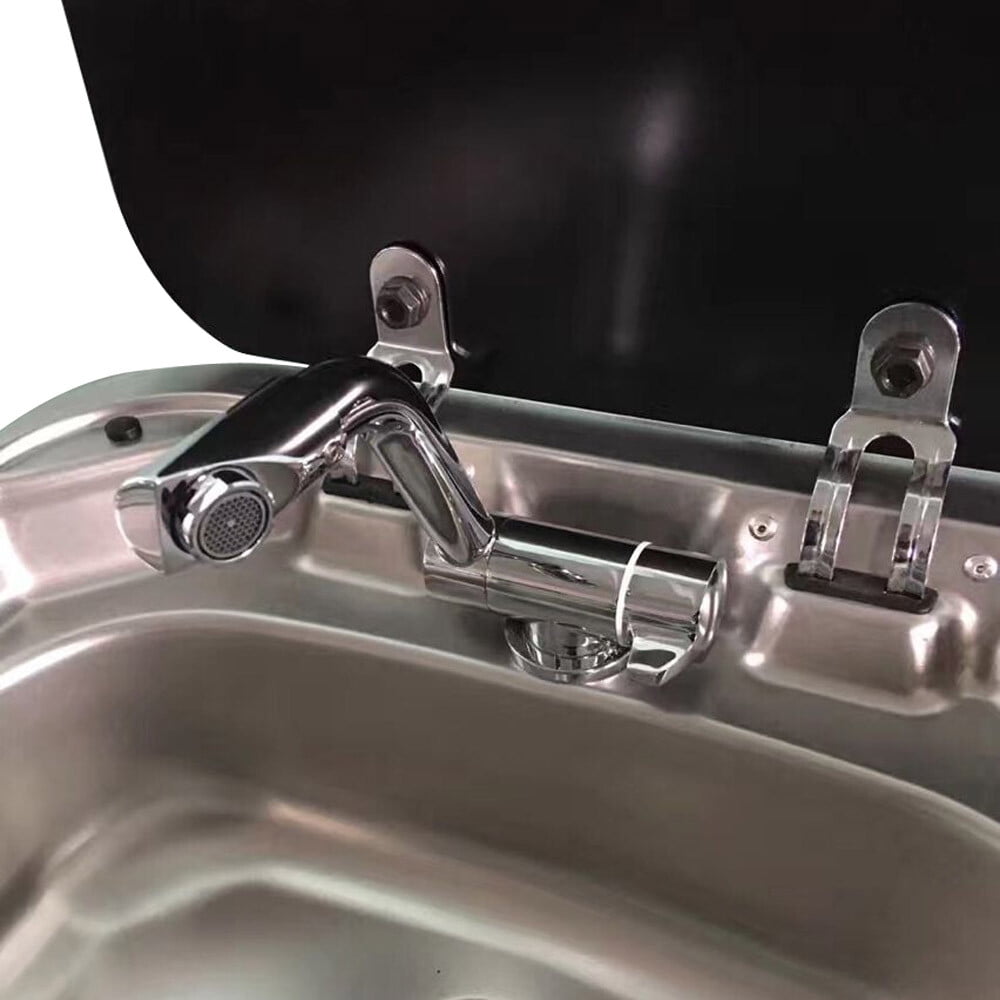 Boat RV Caravan Camper 360 Turning Cold Hot Folding Kitchen Faucet Tap Polished Silver for Caravans, Homes