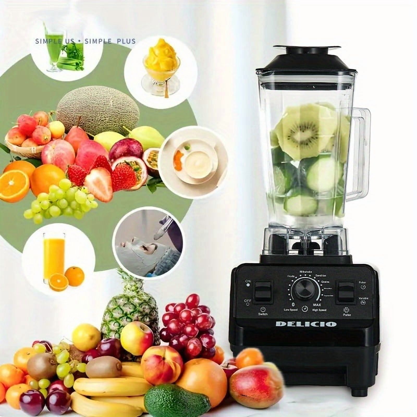 330W Powerful Blender, Electric Countertop Blender for Smoothies Milkshakes and Juices, Easy to Clean Multi-Function Mixer, Home Kitchen Essential for Family Daily Use