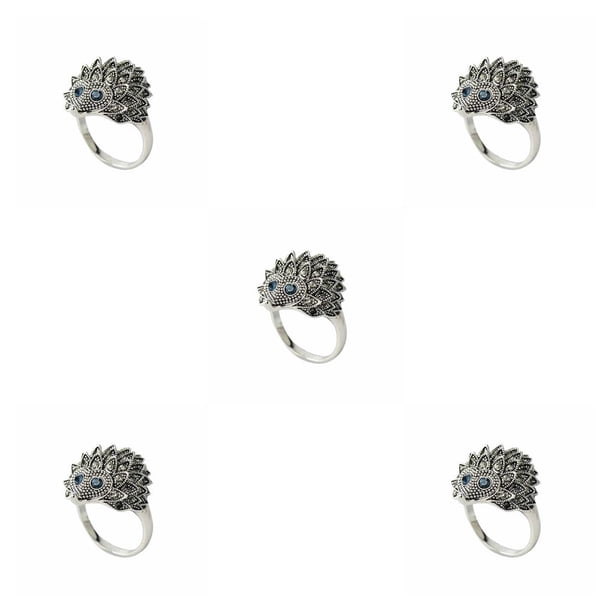 Jumpingount anillo de erizo con diamantes de imitación para mujer, regalos de boda para fiesta de cumpleaños, anillo de joyería de animales Type5 NO5 Jumpingount CBP053911