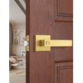 thumbnail image 1 of Levier de Porte en Or Brossé Sans Verrou, Poignée de Porte Réversible Sans Verrouillage pour Porte Droitier/gauche, Ensemble Robuste de Levier Carré pour Usage Intérieur/extérieur, 1 of 9