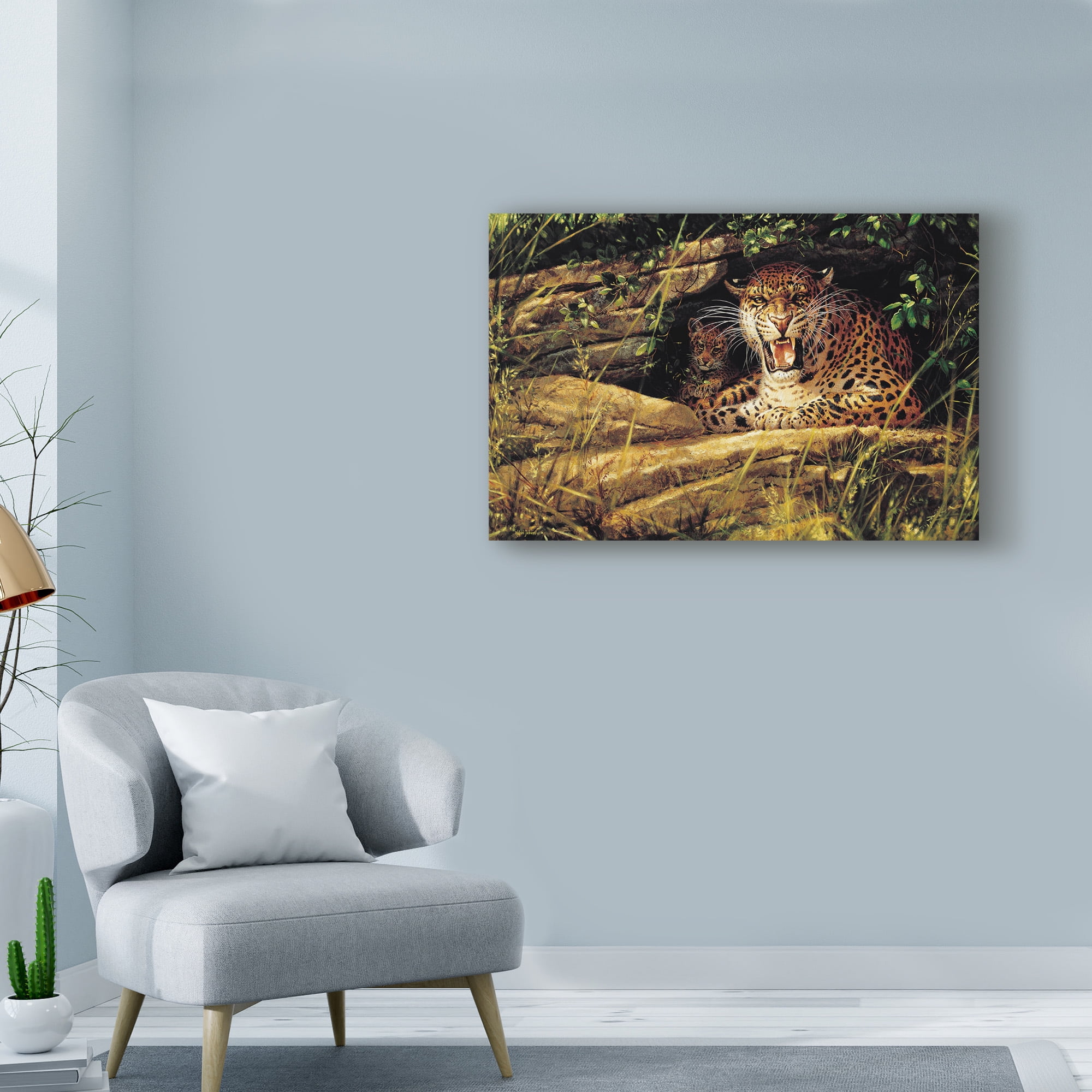 Trademark Fine Art 'Angry Leopard' Canvas Art by Michael Jackson