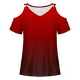 thumbnail image 3 of Tmtolofot womens plus size Gradient top cold shoulder crew neck tank tops female casual dressy loose fitted camitop 2024 spring summer fashion blouse shirts,1_Red,Medium, 3 of 4