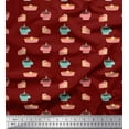 thumbnail image 1 of Soimoi Cotton Cambric Fabric Cake Slice & Coffee Beverages Print Fabric by The Yard 42 Inch Wide, 1 of 1