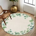 thumbnail image 2 of Round Rug 6Ft Washable Non-Slip, Sage Green Eucalyptus Circle Area Rugs for Living Room Bedroom, Spring Summer Leaves Rustic Burlap Indoor Floor Mats Carpet Runner for Home Decor Aesthetic, 2 of 8