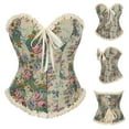 thumbnail image 1 of Faja reductora de cintura para mujer, con estampado de girasoles, estilo vintage, con tirantes de corsé, de poliéster, 1 of 9