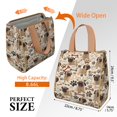thumbnail image 3 of Pug and Footprint Insulated Lunch Bag for Women & Adults,Large Portable Soft Cooler Lunch Bag,Thermal Food Storage Tote with Pearl Cotton,8.66L,8.75x5.75x9.5 Inch, 3 of 6