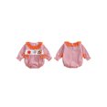 thumbnail image 2 of BemeyourBBs Baby Girl Romper Long Sleeve Football Embroidery Plaid Bodysuit, 2 of 9