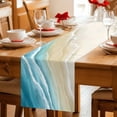 thumbnail image 5 of Teal Blue Beach Coastal Table Runner 120 Inches, Summer Ocean Nautical Seaside Bed Runner Dresser Scarves Tabletop for Indoor Outdoor Parties/Ceremony/Banquet, 13"x 120", 5 of 8