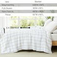thumbnail image 6 of Southshore Fine Living, Inc. Blanket Queen or Full, Oversized Waffle Blanket, White with Blue Check, 6 of 7