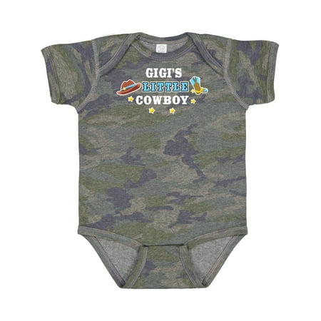 

Inktastic Gigis Little Cowboy with Cowboy Hat and Boots Boys Baby Bodysuit