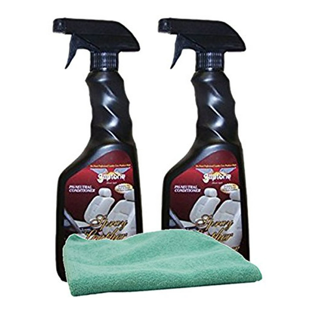 Gliptone Leather Conditioner Spray (17 oz) Bundle with Microfiber Cloth