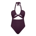 thumbnail image 4 of Sngxgn Women's Swimsuit High Cut Bathing Suit Ribbed Tummy Control Swimwear(,L), 4 of 4