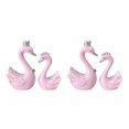 thumbnail image 3 of Justharion Resin Swan Statue Figurines Sculpture Cake Dashboard Decor Mini Pink 9cm 2Set, 3 of 6