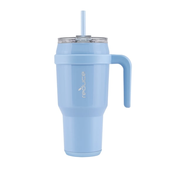Reduce Vacuum Insulated Stainless Steel Cold1 40 fl oz. Tumbler Mug with 3 Way Lid, Straw, & Handle - Glacier Opaque Gloss