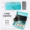 thumbnail image 5 of Volcora Large Cash Box with Lock and Key – Heavy Duty Metal Money Box with Removable Tray, 6 Keys Included, for Commercial, Yard Sale or Business, 5 of 7