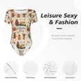 thumbnail image 6 of Gaeub Autumn In The Forest Women'S Short Sleeve One Piece Swimsuit Sexy High-Waisted Bodysuit For Swimming, Beach, Sports - Medium, 6 of 9
