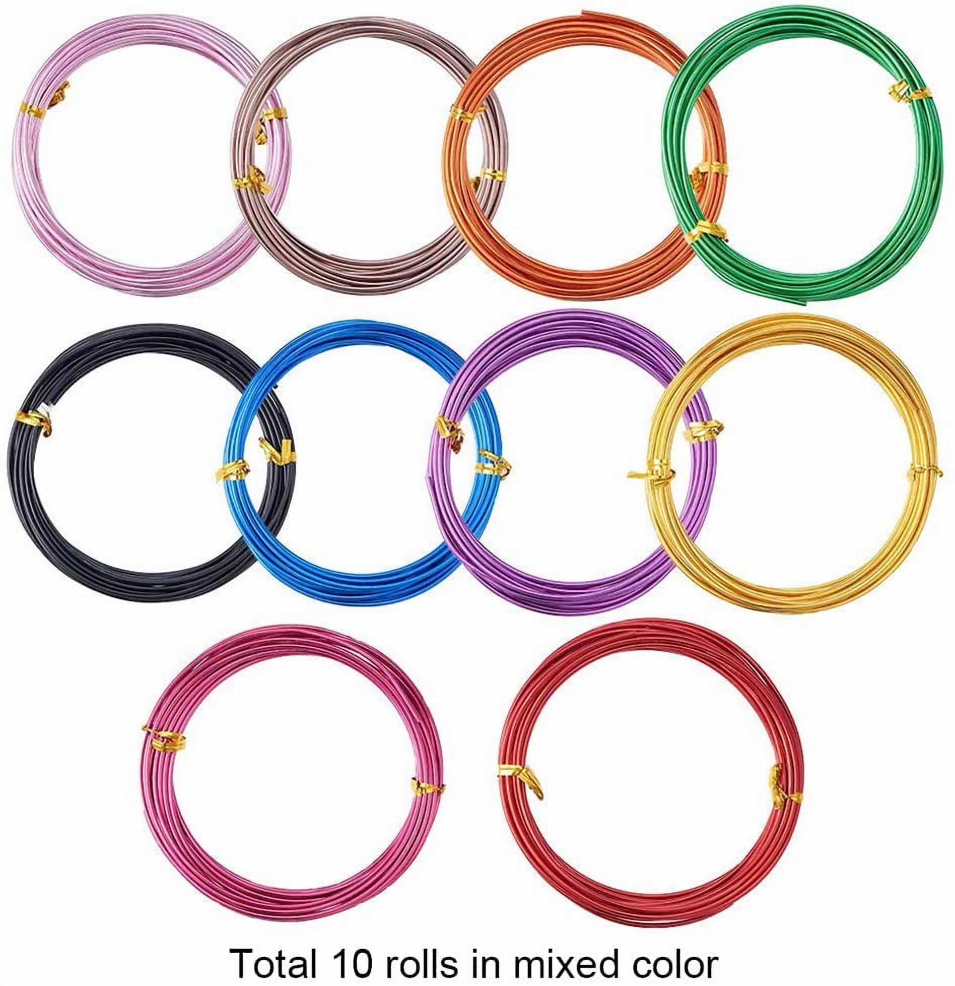 10 Colors 160 Feet Aluminum Wire 9 12 15 18 20 Gauge Bendable Metal Craft Wire 2mm Flexible Sculpting Beading Wire for DIY Wrapped Jewelry Manual Arts Making Rainbow Projects Mixed Color 10rolls