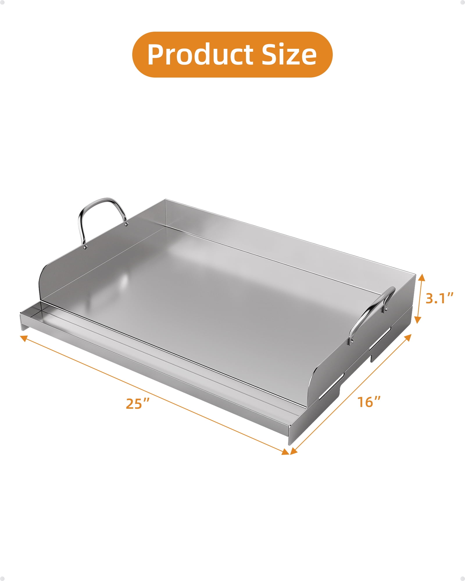 Simzone Grill Griddles, Stainless Steel Universal Griddle with 2
