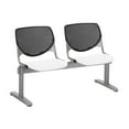 thumbnail image 2 of KFI Studios KOOL 2 Seat Reception Bench, White Seat, Black Back, 2 of 5