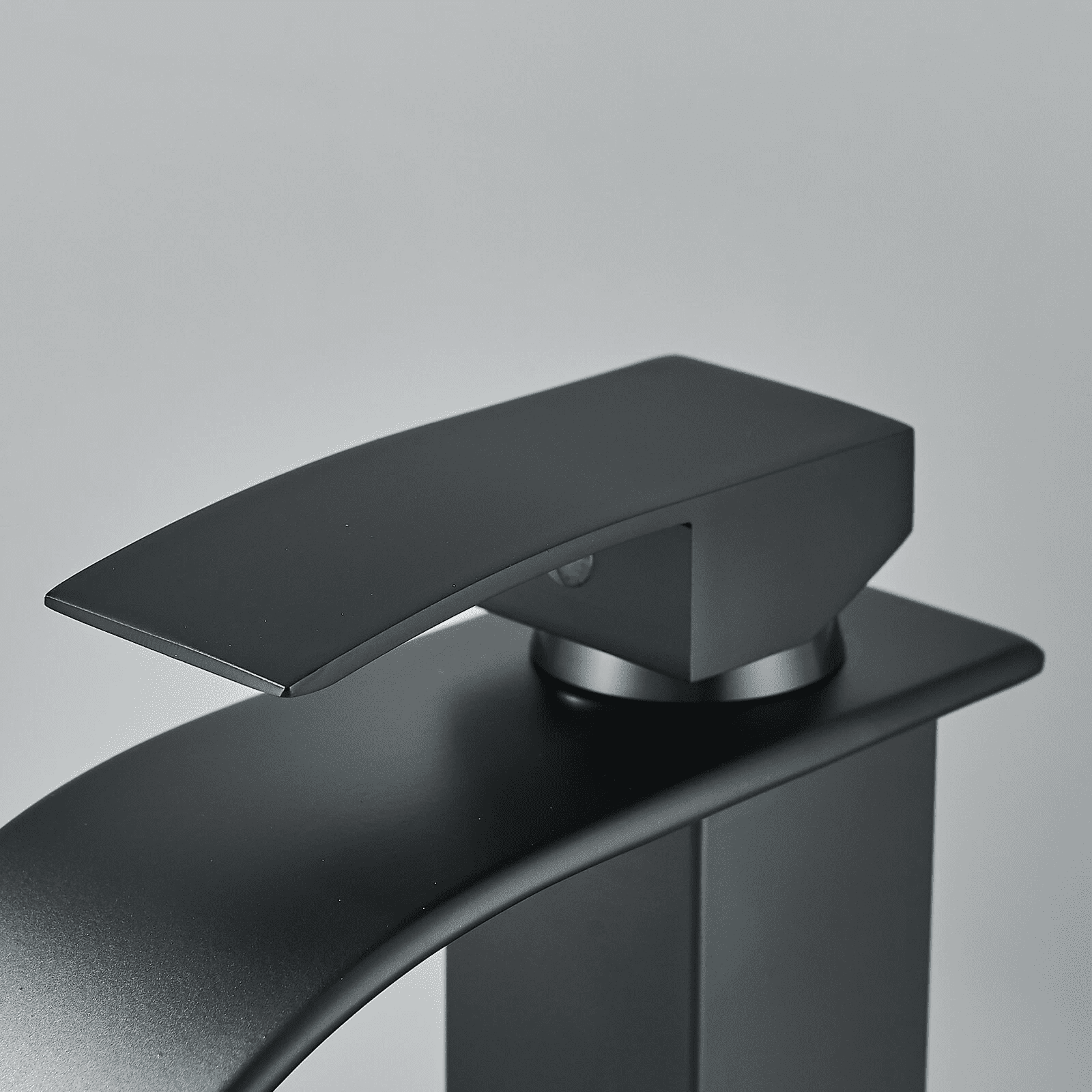 Zovajonia Modern Waterfall Bathroom Sink Faucet Matte Black Single Handle Bathroom Faucet for 1 or 3 Holes with Deck Plate
