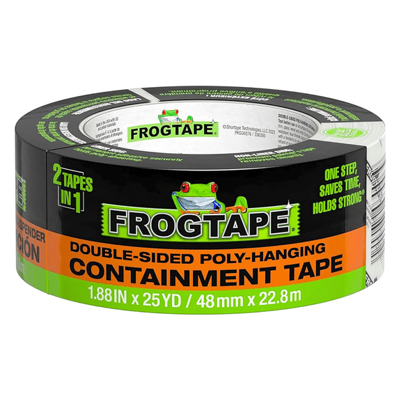 FrogTape Double-Sided Poly-Hanging Containment Tape: 2 in. (48mm actual) x 75 ft. (Beige)
