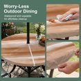 thumbnail image 3 of Round Outdoor Tablecloth with Umbrella Hole and Zipper, Brown Grey Fitted Table Cover with Elastic Edge for 31-35 Inch, Abstract Art Oil Painting Blue Ombre Waterproof Patio Tablecoths for Picnic, 3 of 9