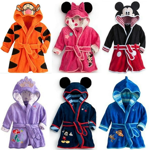 Albornoz de forro polar con capucha para niños, ropa de dormir de animales para niños y niñas