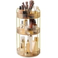 thumbnail image 4 of Estante organizador de maquillaje giratorio 360, accesorios de baño (champán de 3 capas), 4 of 9