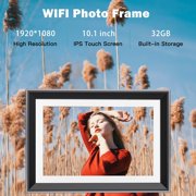 Zostuic 10.1 inch WiFi Digital Photo Frame with 32GB Memory - HD IPS Touch Screen, Auto-Rotate, Wall Mount, Free App Sharing (Black)