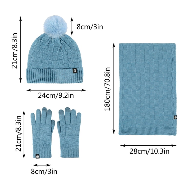 Couples Winter Outdoor Warm Winter Hat Scarf Gloves Three  display picture 1