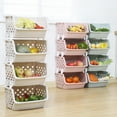 Walbest 1 Piece Plastic Fruit Vegetable Storage Basket, Stackable