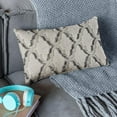 thumbnail image 3 of Plutus Brown Beige Diamond Animal Faux Fur Luxury Throw Pillow - Double sided 20" x 26" Standard, 3 of 7