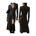 thumbnail image 3 of Women'S Wool Blend Side Slit Sweater Dresses Fall Business Casual Outfits Black L, 3 of 9